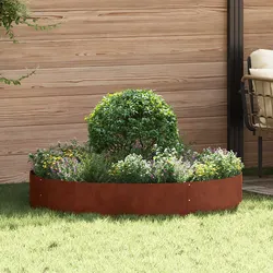 Garden Planter Ring Round Steel Frame Outdoor Raised Bed Weathering 120x120x20cm