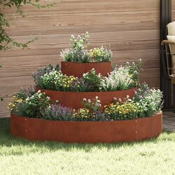 Square Metal Garden Planter Outdoor Weathering Steel Raised Bed 120x120x20cm