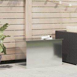 Garden Storage Cushion Box Steel 80 x 50.5 x 50 cm 175L Silver Outdoor