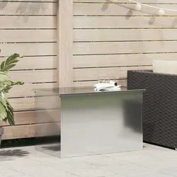 Garden Storage Cushion Box Steel 80 x 50.5 x 50 cm 175L Silver Outdoor