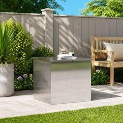 Garden Storage Cushion Box Steel Outdoor Weatherproof Container 55x50.5x50cm