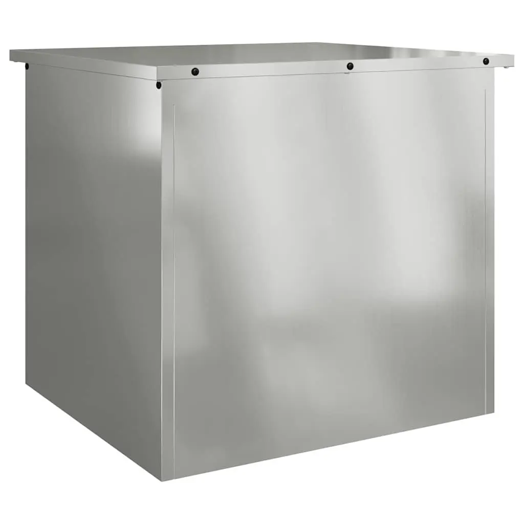Garden Storage Box Steel Weatherproof Container 55x50.5x50cm Silver