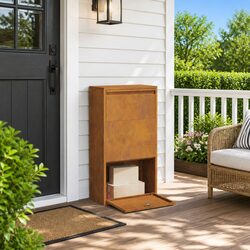 Parcel Drop Box Weathering Steel Rectangular Post Mail Package Storage