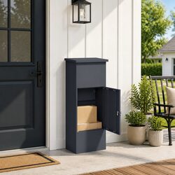 Parcel Drop Box with Door Anthracite 44.5 x 29 x 110.5 cm Steel Outdoor