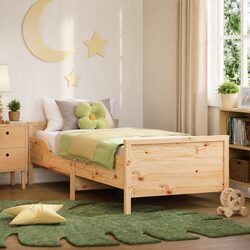 Bed Frame with Headboard Footboard Engineered Wood Kids Bedroom Furniture