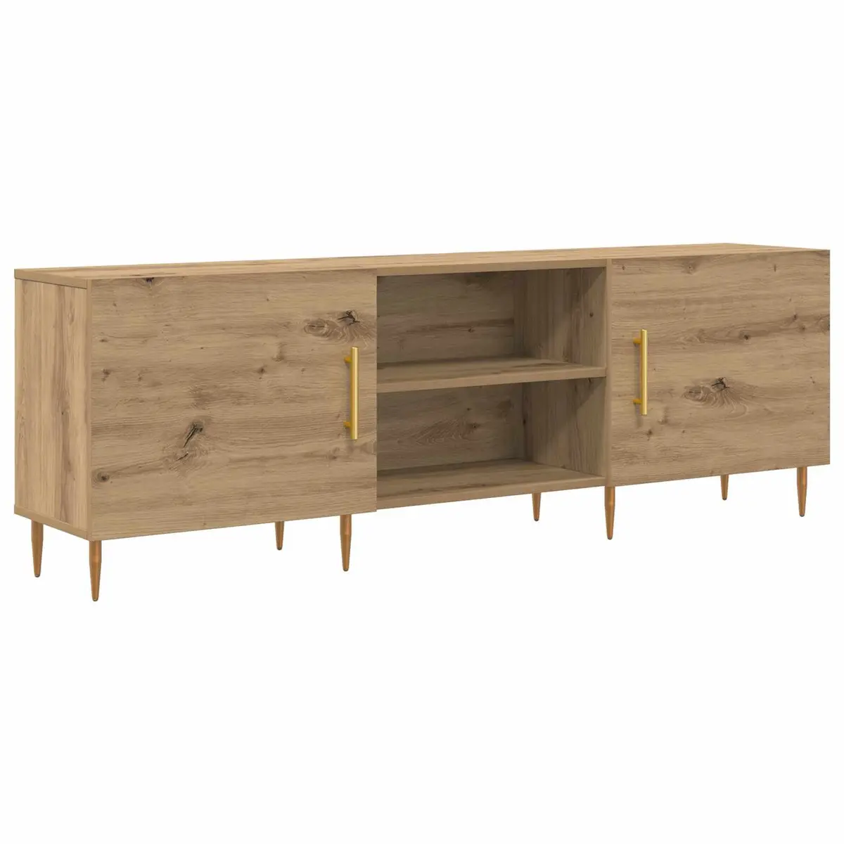 TV Cabinet Modern Rectangular 150cm Brown Engineered Wood