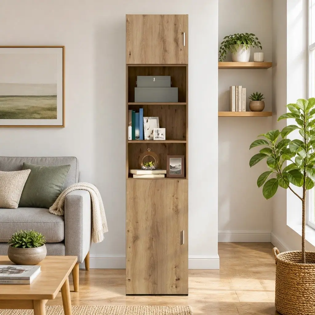 Wall Cabinet Rustic Storage Engineered Wood Brown 50 x 42.5 x 40 cm