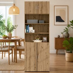 Wall Cabinet Brown Storage Furniture Engineered Wood 80 x 42.5 x 40 cm Mounted