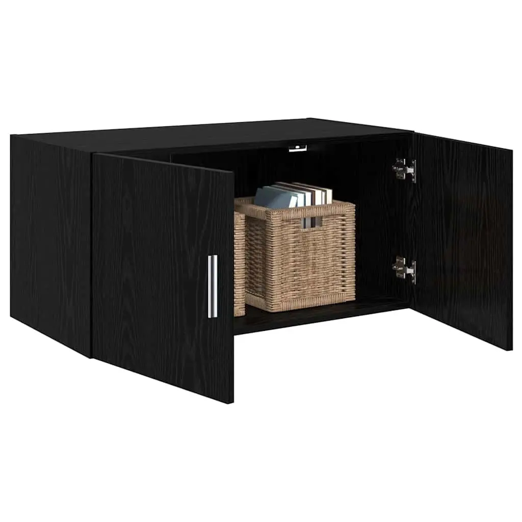 Wall Cabinet Engineered Wood Black Oak Storage 80x42.5x40cm