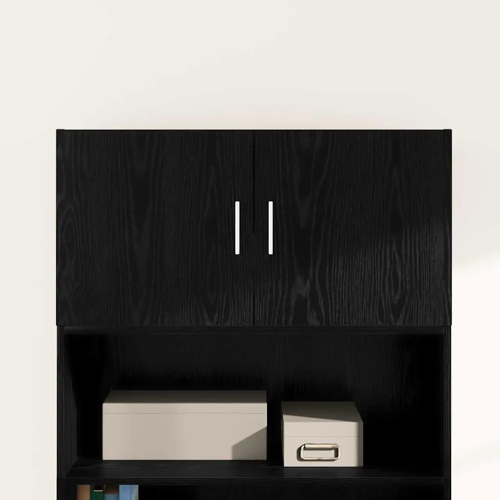 Wall Cabinet Engineered Wood Black Oak Storage 80x42.5x40cm
