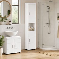 Bathroom Vanity Cabinet Set White Storage Unit Matte Modern Design