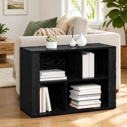 Sideboard Black Oak 80 x 30 x 53 cm Engineered Wood Storage Cabinet Living Room