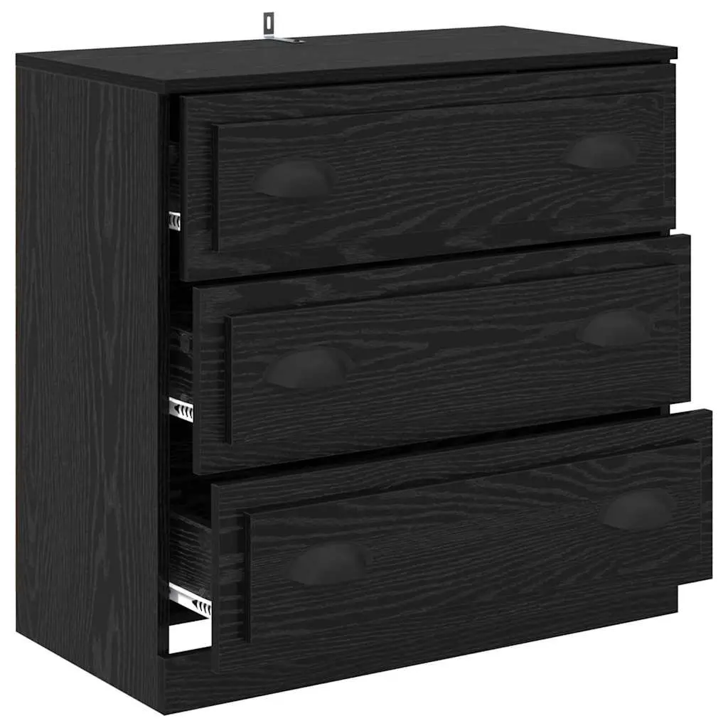 Sideboard Storage Cabinet Engineered Wood 70cm Black for Dining Room