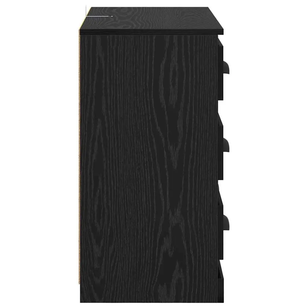 Sideboard Storage Cabinet Engineered Wood 70cm Black for Dining Room