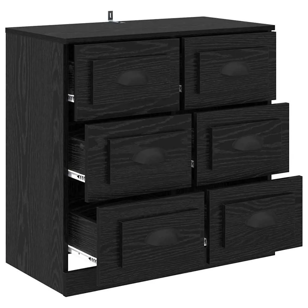 Sideboard Storage Cabinet Engineered Wood 70cm Black Oak Finish
