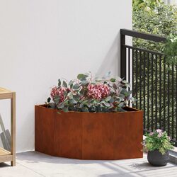 Corner Garden Planter 60x60x35cm Steel Outdoor Patio Terrace Plant Pot Box