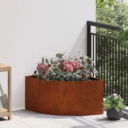Corner Garden Planter 60x60x35cm Steel Outdoor Patio Terrace Plant Pot Box