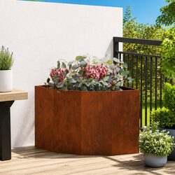 Corner Garden Planter 60x60x50cm Steel Outdoor Patio Terrace Plant Pot