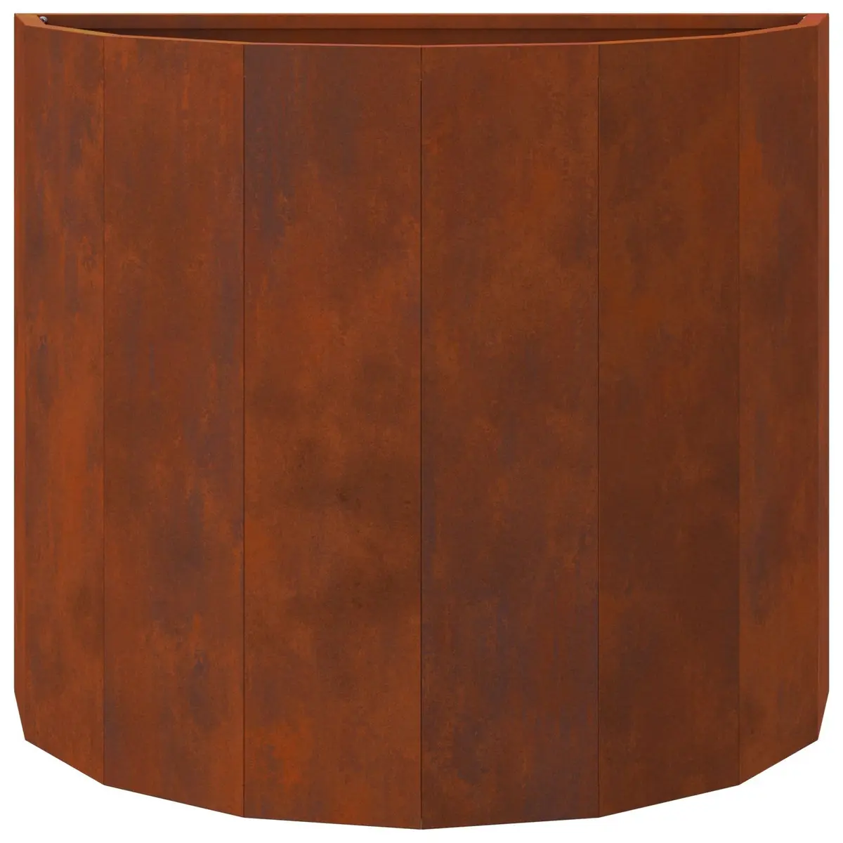 Half Round Garden Planter Outdoor Weathering Steel 60x30x50cm Brown