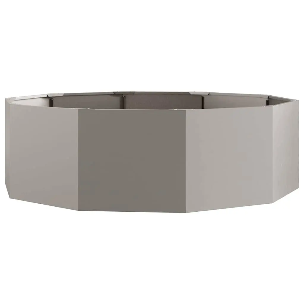 Round Garden Planter Steel 120 x 120 x 35 cm Brown Outdoor
