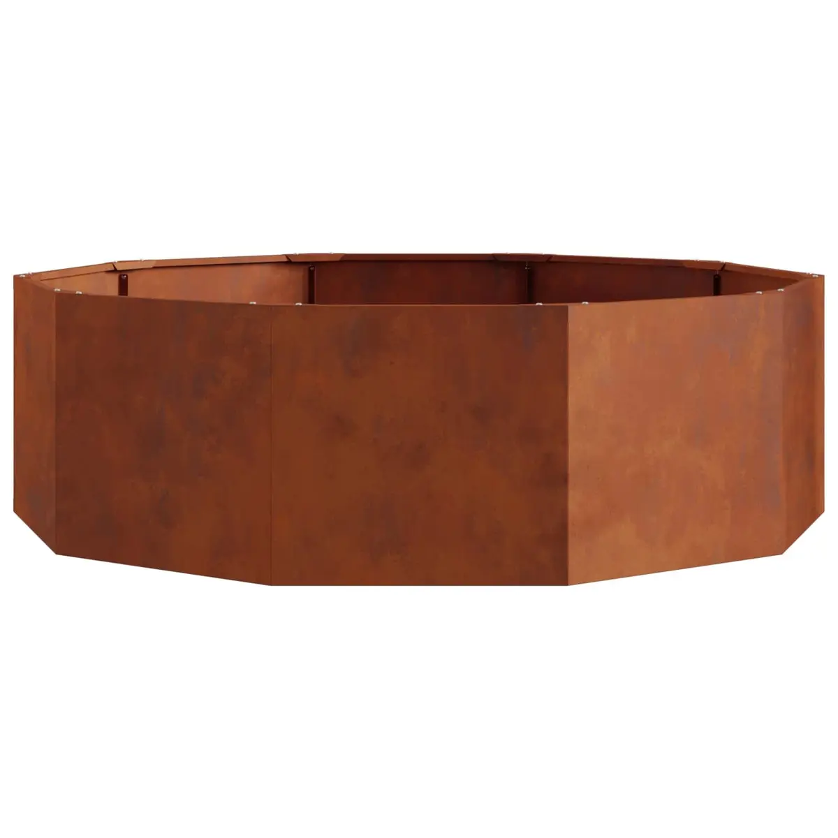 Round Garden Planter Steel 120 x 120 x 35 cm Brown Outdoor