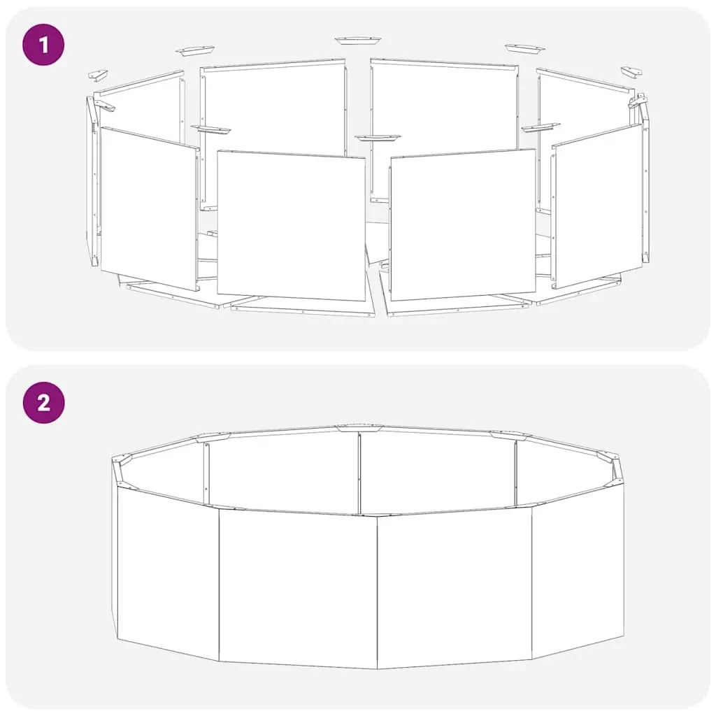 Round Garden Planter Steel 120 x 120 x 35 cm Brown Outdoor