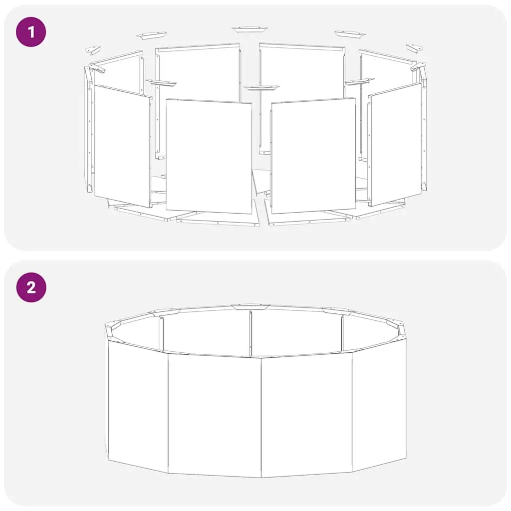 Steel Round Planter Outdoor Anthracite 90x90x35cm Garden Pot Container