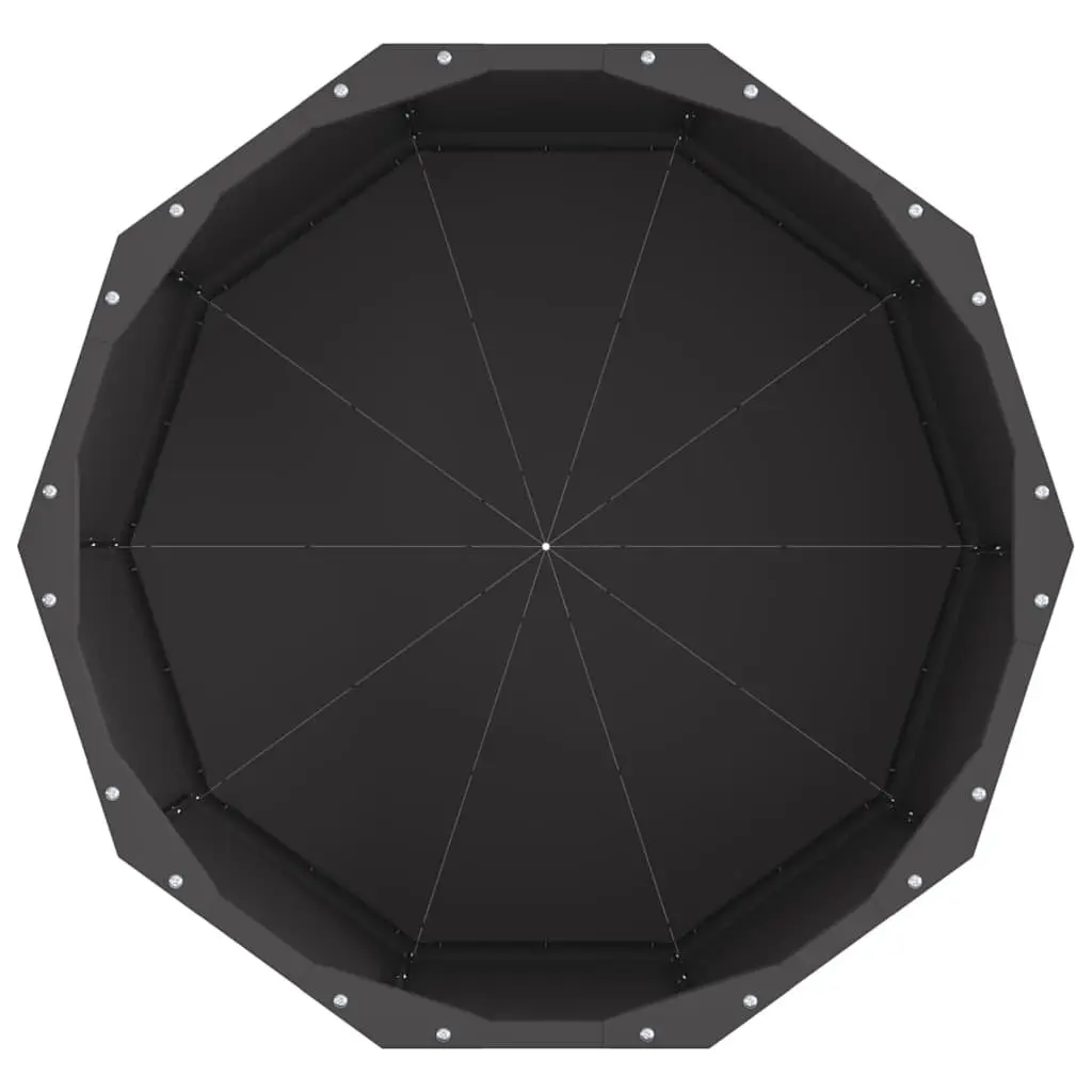 Round Steel Garden Planter 60x60x35cm Black Outdoor