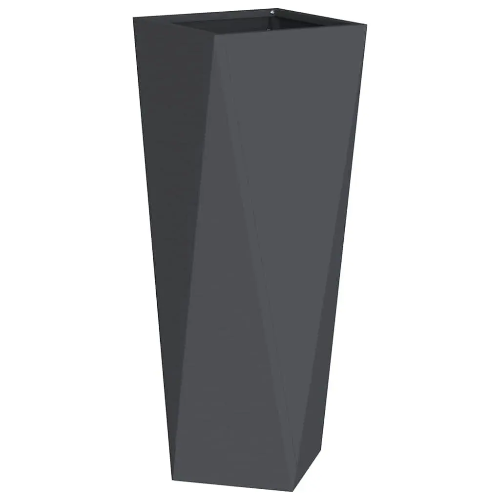Steel Garden Planter Box Tall Rectangular Anthracite Outdoor Planter