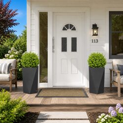 Steel Planter 2 Pcs Black 40 x 40 x 75 cm Outdoor Garden Pot Box Decorative