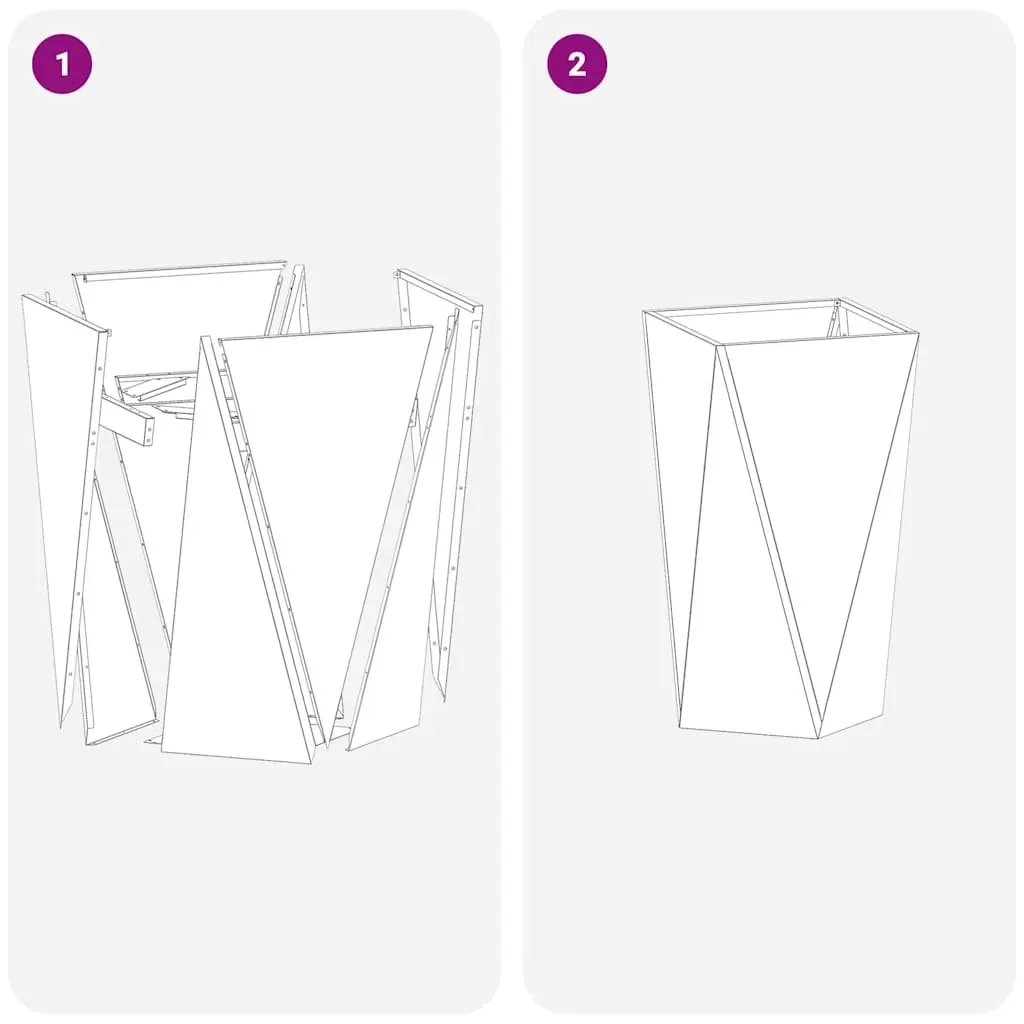 Steel Planter 2 Pcs Black 40 x 40 x 75 cm Outdoor Garden Pot Box Decorative