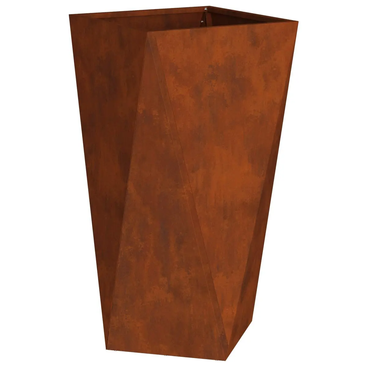 Garden Planter Box Rectangular Steel Weathering 40x40x75cm Brown