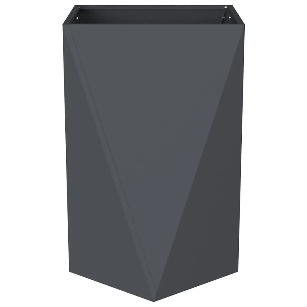 Steel Garden Planter 2pcs Sturdy Construction 50 x 50 x 75 cm Anthracite Outdoor Plant Pot Box