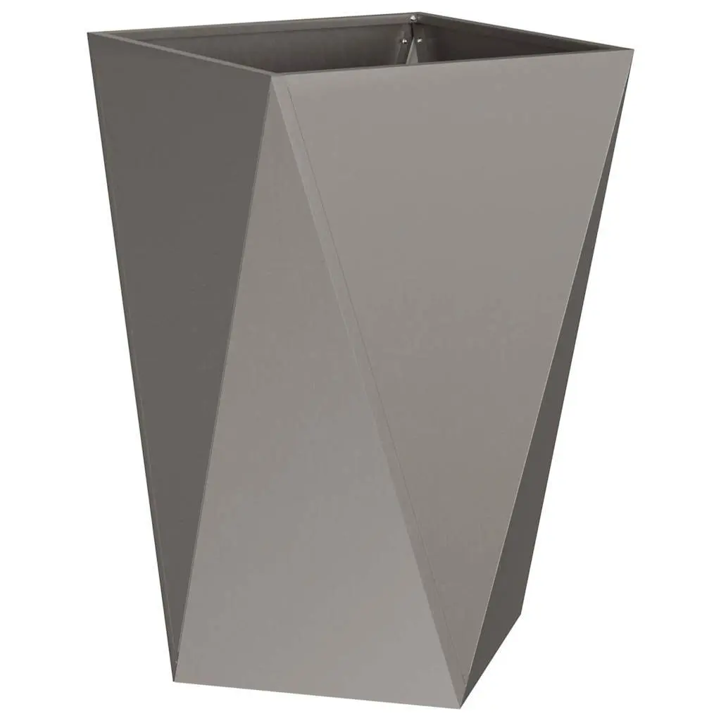 Garden Planter Box Outdoor Steel Corrugated Tall Rectangular Pot Brown