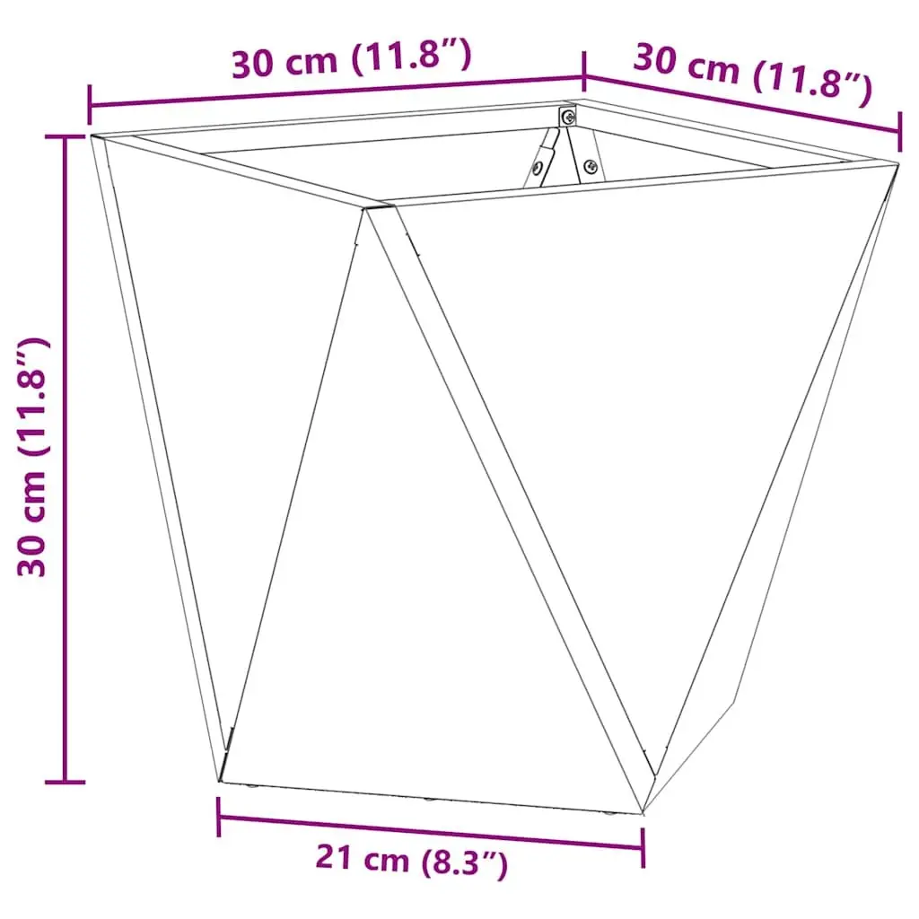 Garden Planter Steel Box Weathering Rusty Brown 30x30x30cm 2 pcs Set