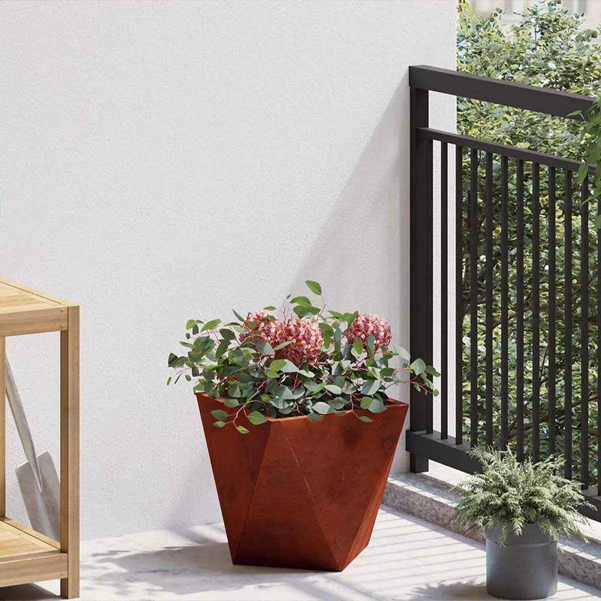Garden Planter Steel Box Weathering Rusty Brown 30x30x30cm 2 pcs Set