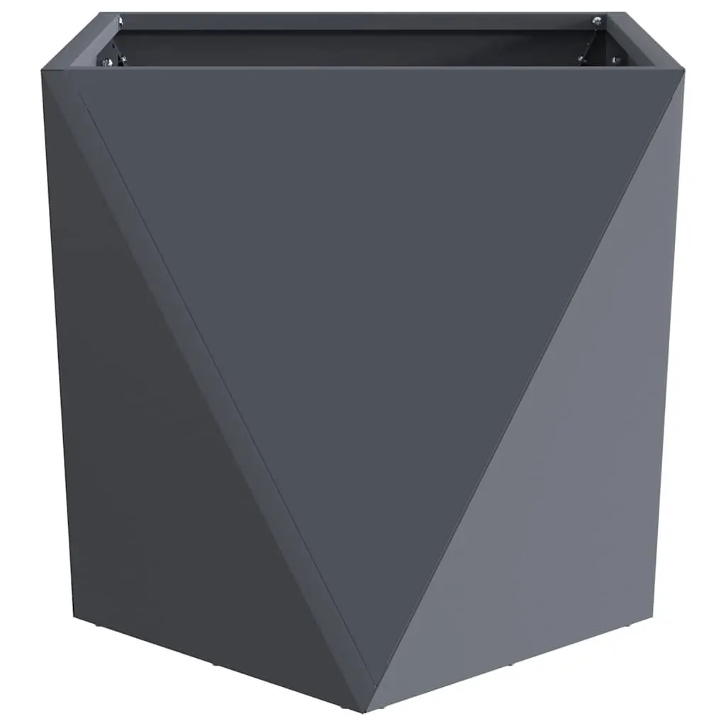 Steel Garden Planter Box Corrugated Sides 40x40x40cm Anthracite 2 Pieces