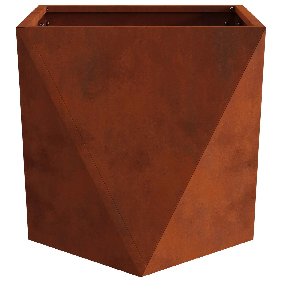 Steel Garden Planter Box 40x40x40cm Outdoor Weathering Rusty Brown Corrugated