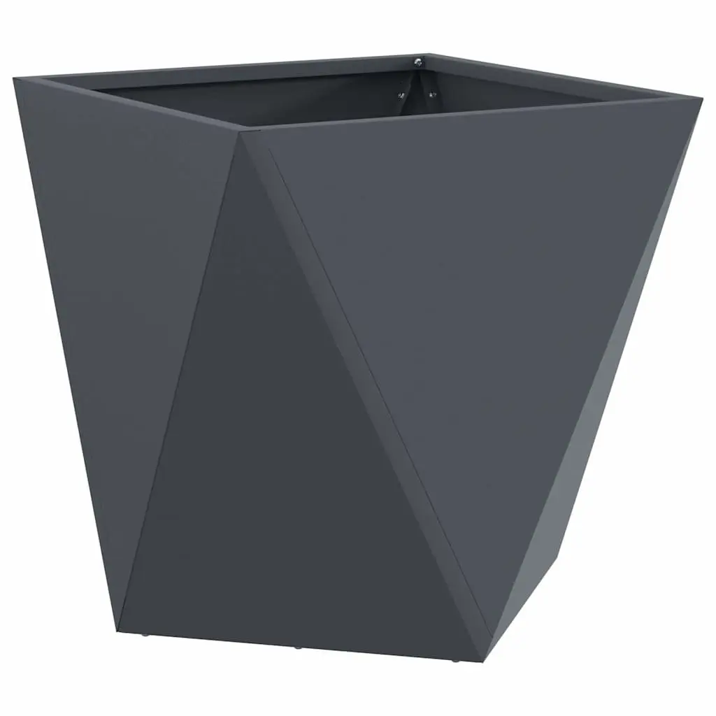Steel Planter Box Corrugated 50x50x50cm Anthracite Outdoor Garden Decor