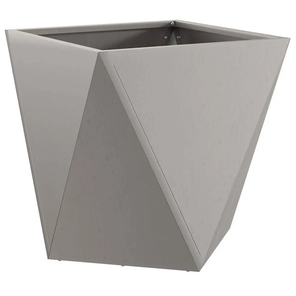 Garden Planter Set of 2 Steel Outdoor Pot Box 50 x 50 x 50 cm Brown