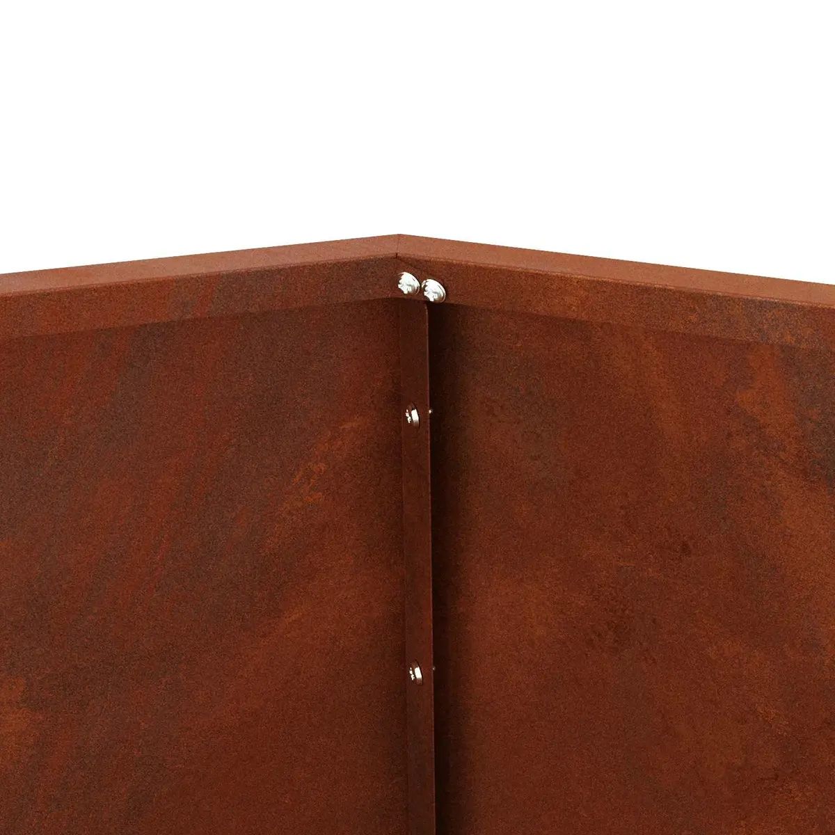 Rectangular Garden Planter Steel Outdoor Weathering 100 x 100 x 80 cm Brown