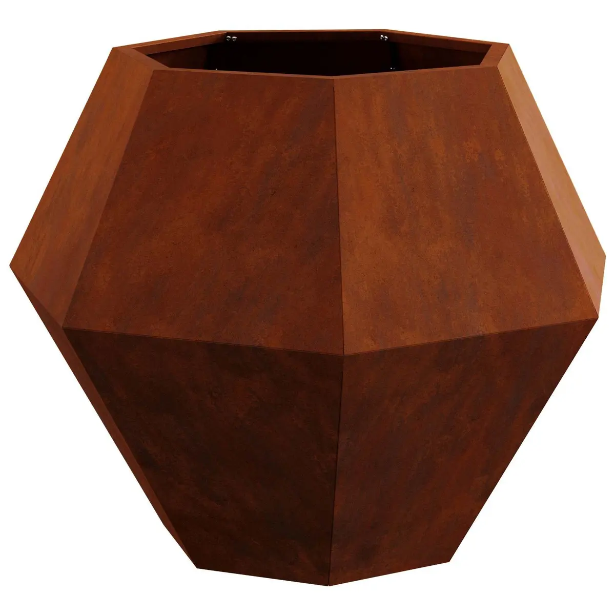Rectangular Garden Planter Steel Outdoor Flower Pot Brown 75x75x60 cm