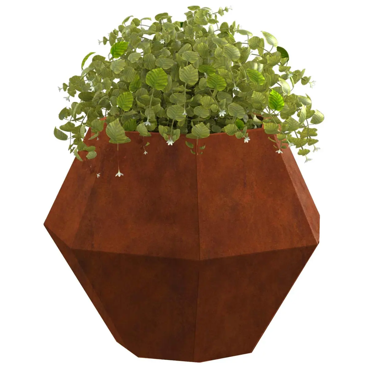 Garden Planter Rectangular Steel 50 x 50 x 40 cm Brown