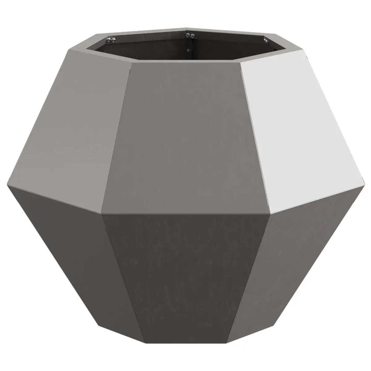Rectangular Garden Planter Steel Outdoor Pot 50x50x40cm Brown 2-Piece Set