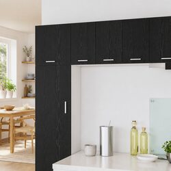 Hanging Kitchen Cabinet 2 pcs Black Oak White Modern Storage 30x31x40cm