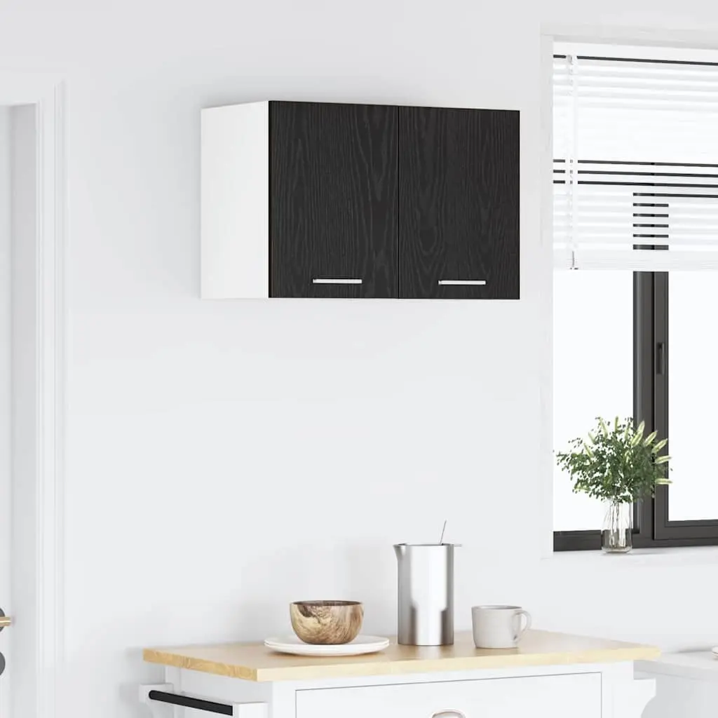 Hanging Kitchen Cabinet Modern Storage 30x31x40cm Black Oak White 2 Piece