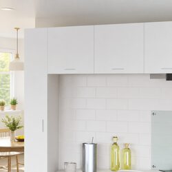 Hanging Kitchen Cabinet 2 Pieces White Modern Storage Engineered Wood Wall Mount