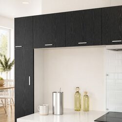 Hanging Kitchen Cabinet 2 pcs Black Oak White Modern Storage 50x31x40cm
