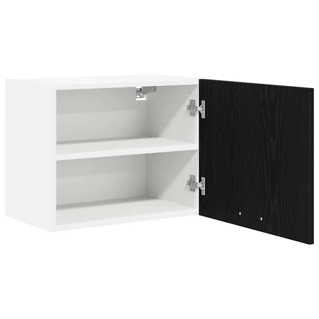 Hanging Kitchen Cabinet Set of 2 Modern Storage 50x31x40cm Black Oak White