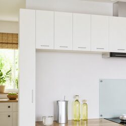 Hanging Kitchen Cabinet with Door Modern White Storage Engineered Wood
